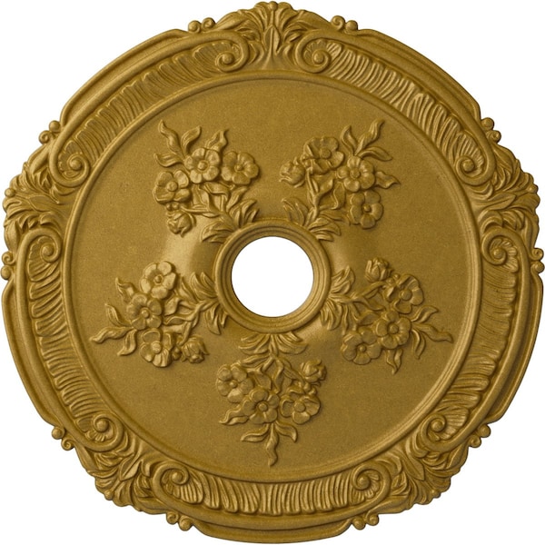 Ekena Millwork Attica with Rose Medallion (Canopies up to 4 1/2"), 26"OD x 3 3/4"ID x 1 1/2"P, Pharaohs Gold CM26ATPGS - main